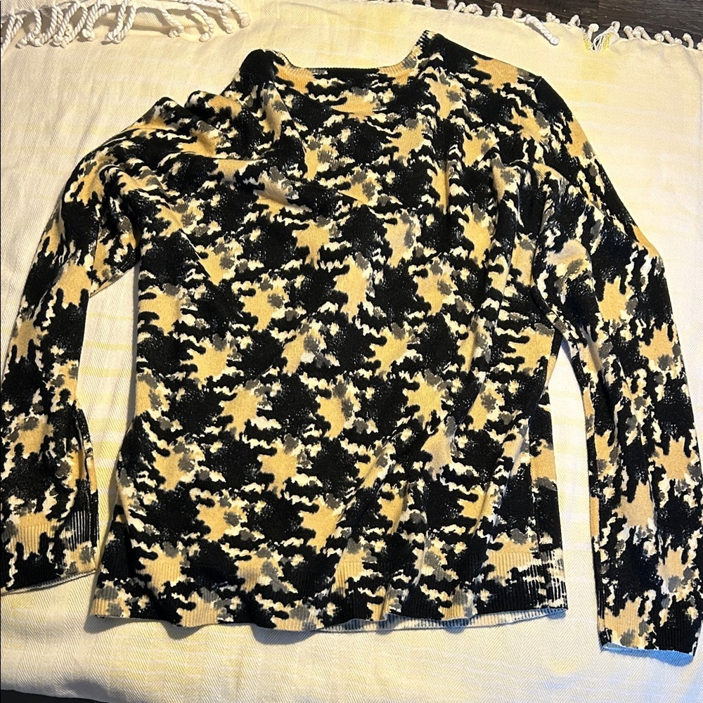 Designers Originals Vintage Cream/Black Patterned Button-Front Cardigan size L - Picture 5 of 5